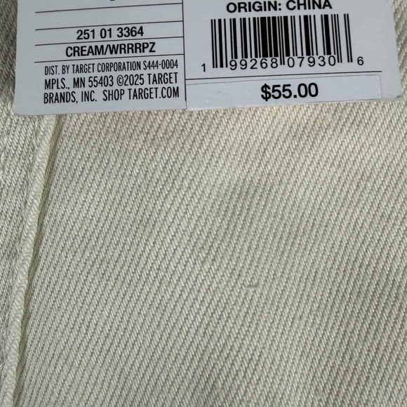 Woolrich × Target Women's Mid-Rise Barrel Leg Cargo Denim Pants Cream 2, 4 & 12 - Picture 8 of 15